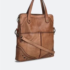Frye “Zuri” Cognac Brown Leather Convertible Shopper handbag